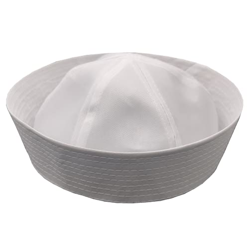 CCUFO 23" White Sailor Hat Us navy hats for men Funny Party Hats Yacht Hat 1 Pcs