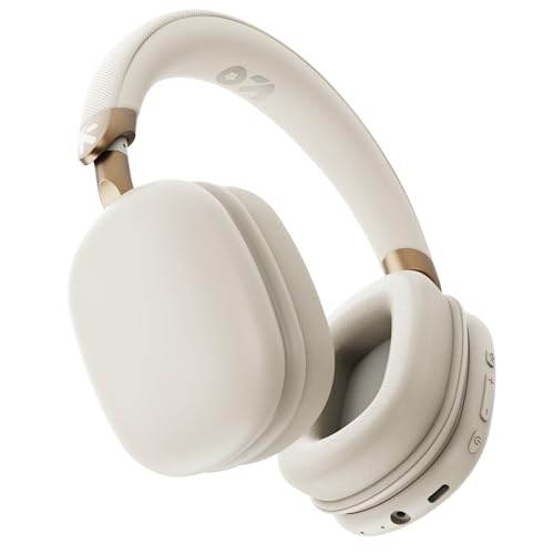 Image of GOBOULT Fluid X Headphones BT Wireless 60H Playtime, 40mm Bass Driver, Zen ENC Mic, Type-C Charging, Gaming Mode, BTv 5.4, Headphones Wireless with mic(Ivory White)