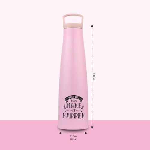 Image of CLAY CRAFT VACBOTT Sleeko Peppy Double Walled|18 Hours Hot and 24 Hours Cold Vacuum Insulated Flask 650ml, 1 Pcs, Steel Water Bottle for Office|Travelling|BPA-Free|BIS Certified|1Year Limited Warranty