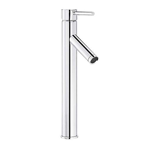 60% Off Discount Glacier Bay Modern Single Hole Single-Handle Vessel Bathroom Faucet in Chrome with Drain