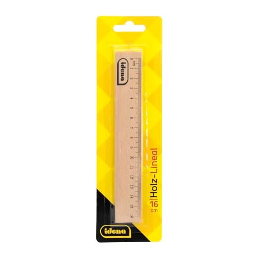 Idena 10852 - Lineal mit 16 cm Länge, Holzlineal mit Millimeter- und Zentimeter Skalierung, für Schule und Büro