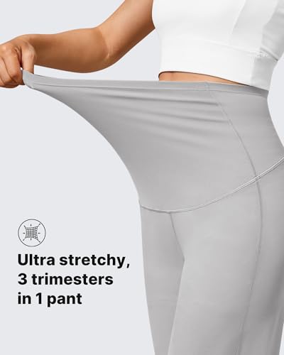 Image of G4Free Women's Maternity BareFeel Wide Leg Yoga Pants | Bump-Friendly Coverage,Wide Leg Design,Lycra Blend,Extremely Soft,Skin-like Touch,for Work Casual Wear