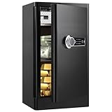 7.2 Cu ft Extra Large Biometric Home Safe Fireproof Waterproof, Anti-Theft Touch Screen Fingerprint Home Security Safe Box With Hidden Compartment, Separate Lock Box and Led Light (TC70)