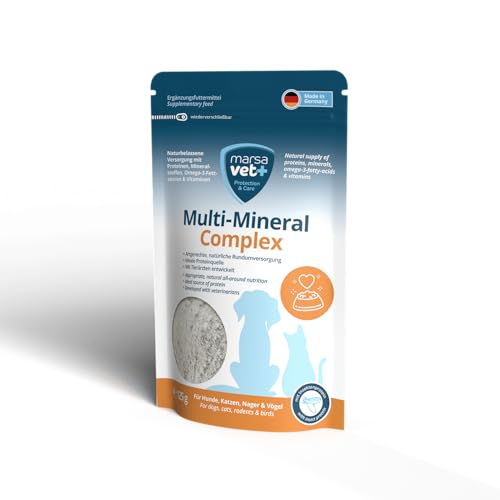 Marsavet Multi-Mineral Complex Polvere BARF Complete. Integratore per cani, gatti e altri animali domestici con vitamine, minerali, Omega 3, taurina. Integratore BARF che fornisce nutrienti essenziali