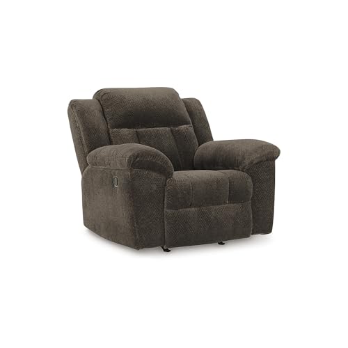 Signature Design by Ashley Frohn Urban Manual Rocker Recliner with Pillow-Top Arms, Dark Brown