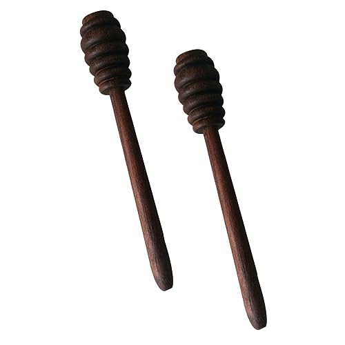 VALICLUD 2 Piezas Unidades Palitos de Miel de Madera de Nogal Negro Varillas para Miel Utensilios de Cocina para Café Restaurante y Hogar Jarabe y Mermelada Reutilizable