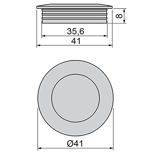 Emuca - Set of 10 Furniture Handles, diameter 12mm (0,46 inc), 224mm (8,8 inch) Hole centres, Satin Nickel Steel - Image 2