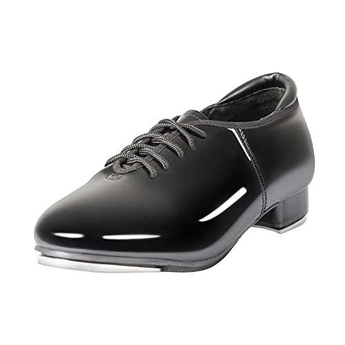 Image of Linodes PU Leather Lace Up Tap Shoe Unisex Dance Shoes for Women and Men