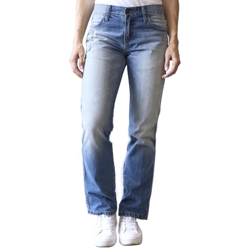 Kimes Ranch Women's Brooks Casual Durable Relaxed Boyfriend Fit Mid Wash Blue Denim Jeans