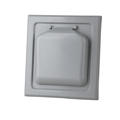 Image of NO-PEST VENT Dual Door Dryer Vent Cover 4 Inch Outdoor, Made in USA, Highest UV-Resistant Plastic, No Lint-Collecting Screen (Slate Grey, 4 inch Metal Vent With Collar)