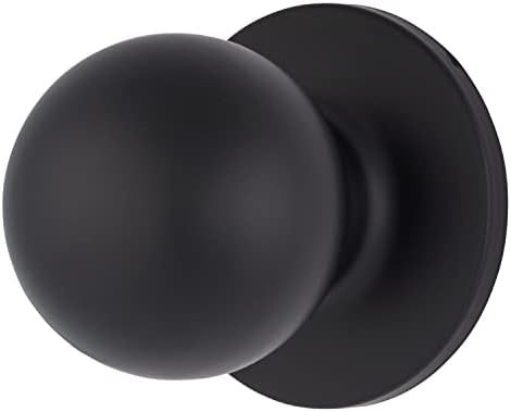 BRINKS – Transitional Non-Locking Interior Ball Door Knob, Matte Black - Designed for Traditional and Transitional Homes and Blends Seamlessly with Interior Décor (E2425-122)