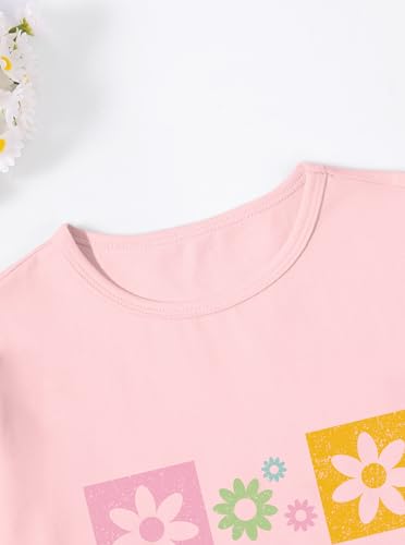 Image of Girls' Graphic Tees Summer Cute Tops Casual Short Sleeve Crew Neck T Shirts