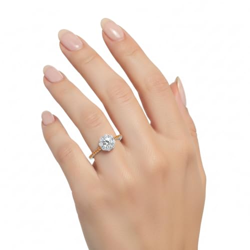 Image of Choose Your Gemstone Flower Halo Diamond CZ Ring 925 Sterling Silver Round Shape Halo Engagement Rings Everyday Jewelry Wedding Jewelry Handmade Gifts for Wife US Size 4 to 12