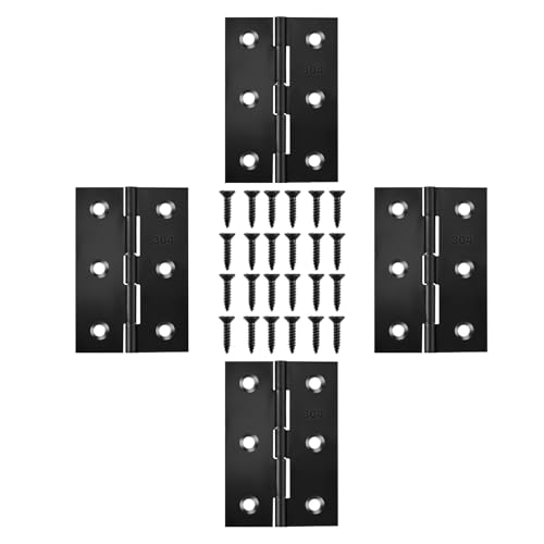 Image of 3 Inch Hinges for Door Window Lid and Wooden Box, Black 4 Pack