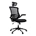 Modern High-Back Mesh Executive Chair With Headrest And Flip Up Arms. Color: Black