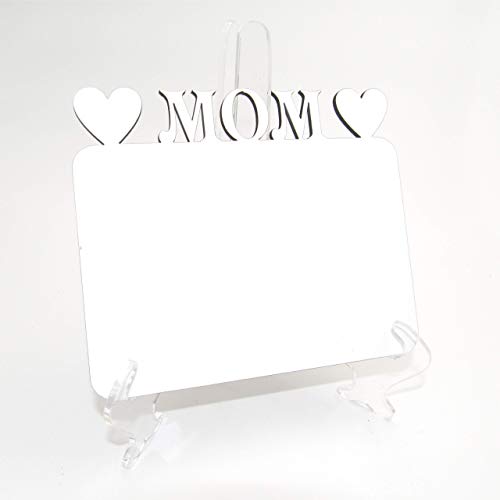 6 Pcs MOM w/HEARTS Picture Frame Sublimation Blanks Photo Frame W/ 3 Acrylic Photo Frame Easel STANDS INCLUDED Hardboard DIY