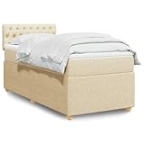 Cet ensemble de lit complet crème 90x190 cm comprend un sommier à lattes, un matelas et un surmatelas, offrant une solution de couchage pratique et élégante pour votre chambre ou studio. Le cadre de lit robuste en tissu respirant assure un soutien durable.