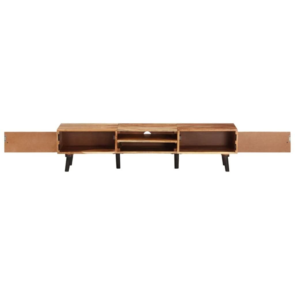 Generic 145x35x35 Cm Solid Acacia Wood TV Szafka, Odporna na pogodę, Trwałe, Unikalne Ziarna Drewna, Obszerne Miejsce do Przechowywania dla Odtwarzaczy DVD, Konsole do Gier, Urządzenia