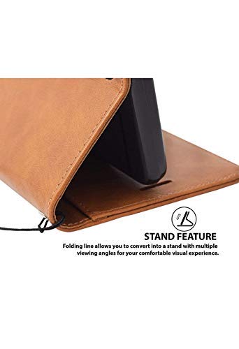 Image of Dkandy for Oneplus 11R 5G, Vintage Leather Flip Wallet Case Stand with Card Holder & Magnetic Closure Flip Cover for Oneplus 11R 5G - (Vintage Tan)