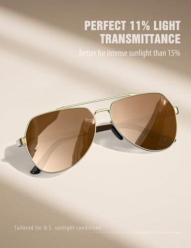 LUENX Aviator Sunglasses for Men Women Polarized New Shades Flexible Spring Hinge - UV 400 Protection - Image 4