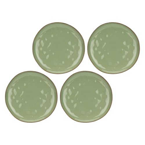 Rose & Tulipani Concerto Piatto Piano 27cm Verde Oliva Set 4 Pezzi Stoneware