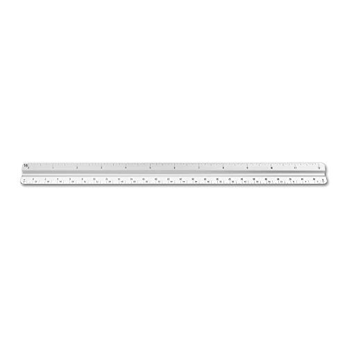 Image of Alumicolor 3650-1 Aluminum Combination Solid Drafting Scale, 12IN, Silver