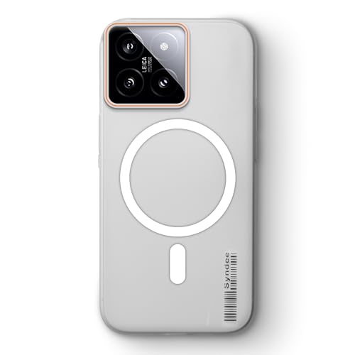 Image of Mr. Case Back Cover for Xiaomi 14 5G Sleek Frosted Translucent Back Only Compatible with Wireless Magnetic Accessories | Anti-Scratch Shockproof Phone Case - White