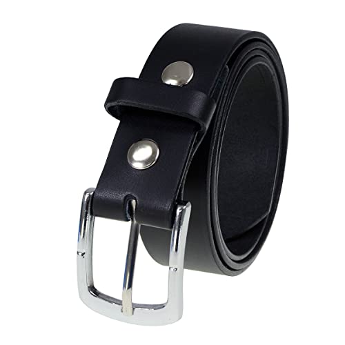 Milwaukee Leather MP7114 Men's Light Black Genuine Leather Belt with Interchangeable Buckle - 1.5 inches Wide4