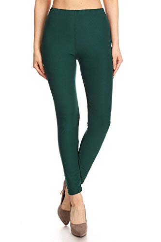 Image of Leggings Depot Women's High Waist Leggings Soft 1 inch Waistband Solid Pants - Regular, Plus, 1X3X, 3X5X