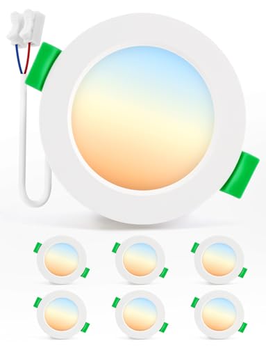 Bojim Spot LED Encastrable Salle de Bain IP44, Trou 55mm - 68mm, 230V, 4W, Blanc Chaud/Neutre/Froid, Spots de Plafond Extra Plat pour Cuisine Chambre Salon, Lot de 6