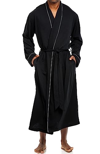 Alexander Del Rossa Mens Robe, Mens Bathrobe with Pockets, Soft Lightweight Cotton Robe for Men