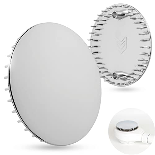 Tapa para desagüe de Ducha, Ø 112 mm, Compatible con el Juego de desagüe Viega Tempoplex del año 2001 2006, Apta para el Modelo 6958.99, ABS ASA Cromado