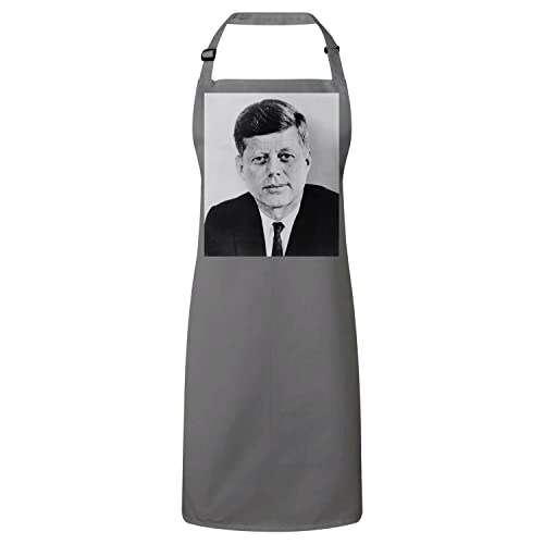 Tablier cuisine gris John F. Kennedy président Etats Unis coton vintage