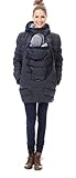 GoFuture Damen Tragejacke f&uuml;r Mama und Baby 4in1 K&auml;nguru Jacke Umstandsjacke Daunen Winter Noorvik GF2318XA5 Marine mit blauem Innenfutter Gr. 42