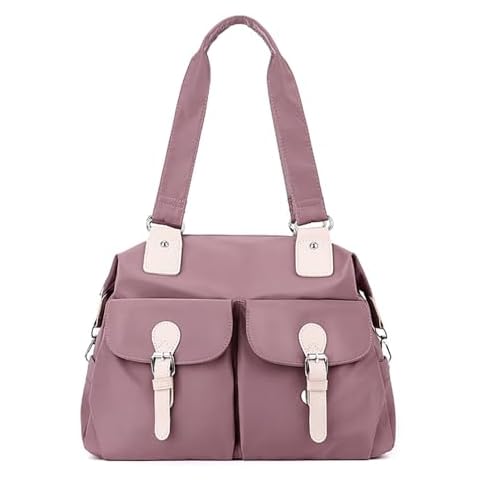TOLOER Tote Bag Handbags for Women Nylon Purses for Women Multiple Pockets Shoulder Handbags with Zipper Tote Bags(Dark pink) Cover