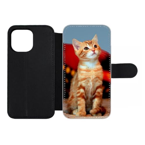 Housse iPhone 15 Pro Max chat en cuir pour éviter les rayures d'écran