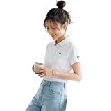 FILA フィラ 半袖ポロシャツ レディース 別注 UVカット ドライ ワンポイントロゴ刺繍 M ホワイト