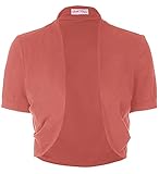 Women Juniors Shrugs Sweater Short Sleeve Short Cardigan for Teens Vintage Crop Top 50s Accessories Red XXL