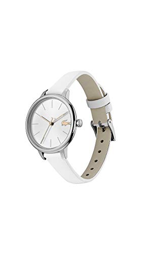 Lacoste Cannes Women's Quartz Stainless Steel And Leather Strap Casual Watch, Color: White (Model: 2001159) #TOP1