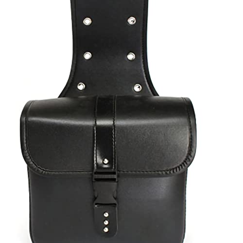 Alforjas para motocicleta, par de alforjas laterales impermeables de cuero sintético para modificación de vehículos, bolsas colgantes para motos y deportes motorizados (negro) miniatura 3
