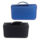 MUCKLILY 2 Stück Pack CD Aufbewahrungsmappe mit Reißverschluss Tragbarer Disc Organizer für 128 CDs/DVDs Staubgeschützt Kompakt für Zuhause Büro und Reisen
