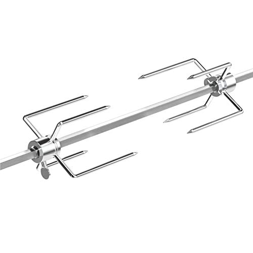 onlyfire 2 Pcs Metal Rotisserie Forks, Fits 8MM Square Spit Rods, Replacement for Rotisserie Kits, Steel Handle, Dishwasher Safe