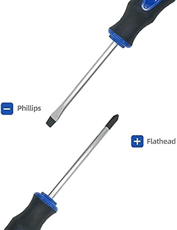 ROTATION 6PC Magnetic Tip Screwdriver Set, 3 Phillips and 3 Flat