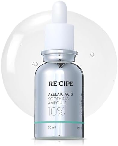 RECIPE Azelaic Acid 10 Soothing Ampoule - Soothing Serum, Facial Serum for Sensitive skin - Korean Skincare for Mild Breakouts (1.01 fl oz)