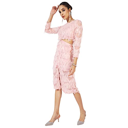 Image of PINACOLADA Women's Solid Dress for Casual Wear | Regular Sleeve | Quality Stretchable Fabric | Dress Crafted with Enhanced Stretch and Comfort Fit for Everyday Wear