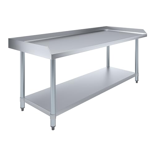Image of AmGood Stainless Steel Equipment Stand - Heavy Duty, Commercial Grade, with Undershelf, NSF Certified (24 inch Width x 60 inch Length)
