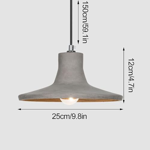 Lámpara colgante E27 industrial moderna de hormigón gris para dormitorio 5
