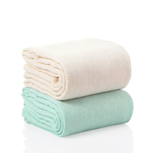 GSrenyu Large Muslin Cloths For Baby 120x120cm 2 Pack Extra Large Muslin Blanket Cotton Swaddle Blanket Baby Essentials For Newborn