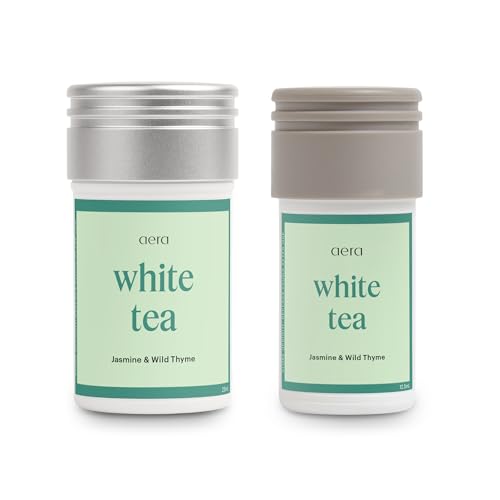 Aera White Tea Home Fragrance Scent Refill Bundle for Mini and Full Size Diffuser - Elegant Embrace Fragrance - Notes of White Tea, Jasmine and Thyme