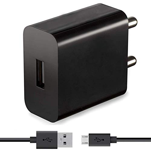 Image of Charger for Itel A60S Charger Original Adapter Like Wall Charger | Mobile Fast Charger | Android USB Charger with 1 Meter Micro USB Charging Data Cable (3 Amp, BE15, Black)
